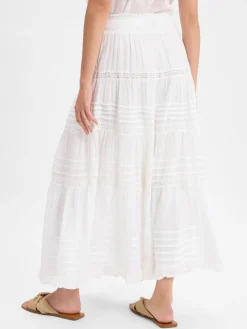 Neo Noir Röcke*Damen Maxirock - Felicia weiß uni