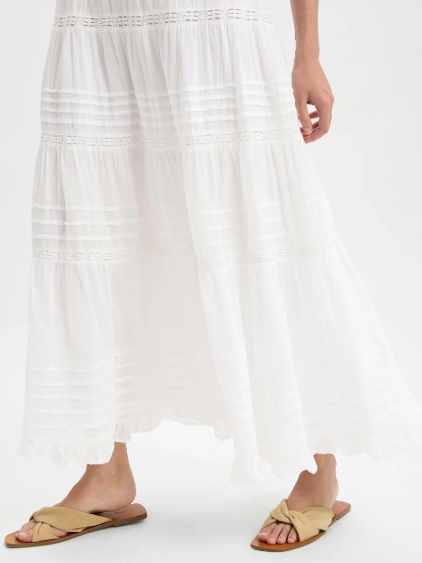 Neo Noir Röcke*Damen Maxirock - Felicia weiß uni