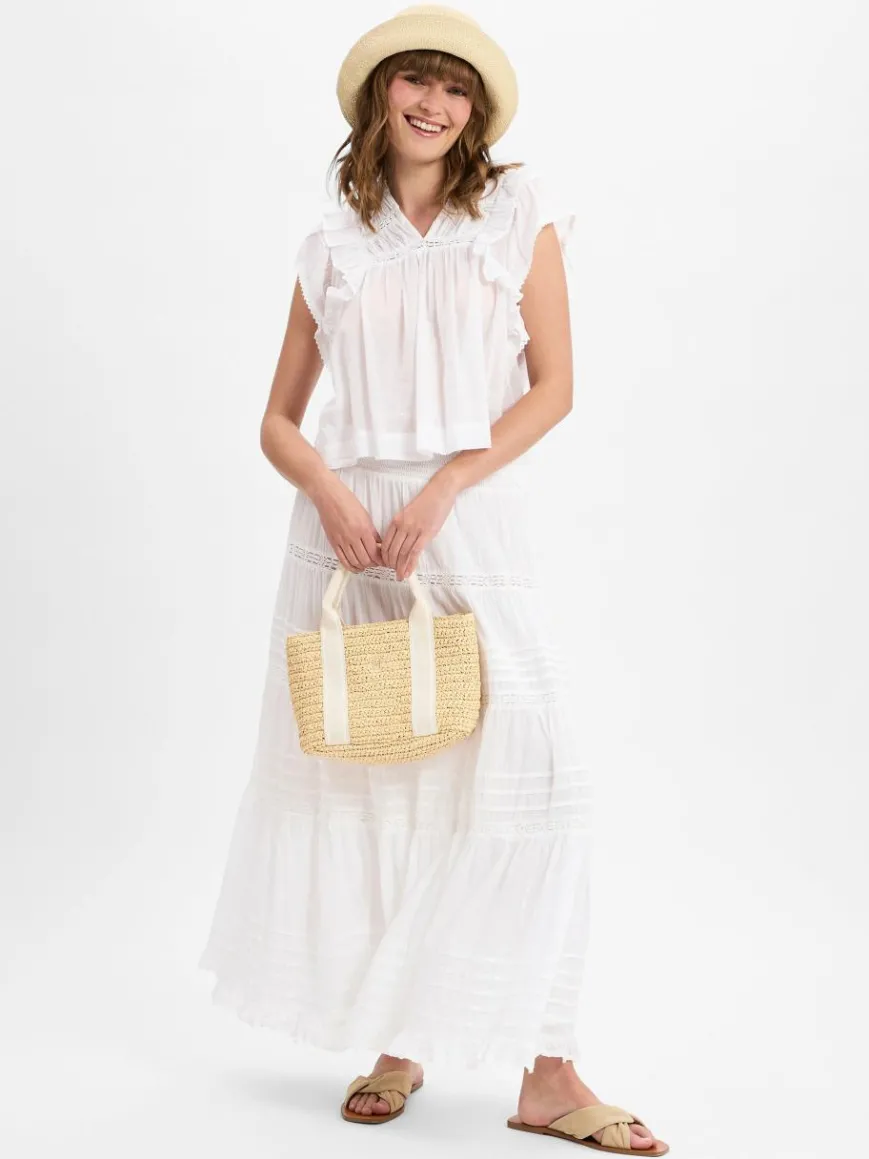 Neo Noir Röcke*Damen Maxirock - Felicia weiß uni