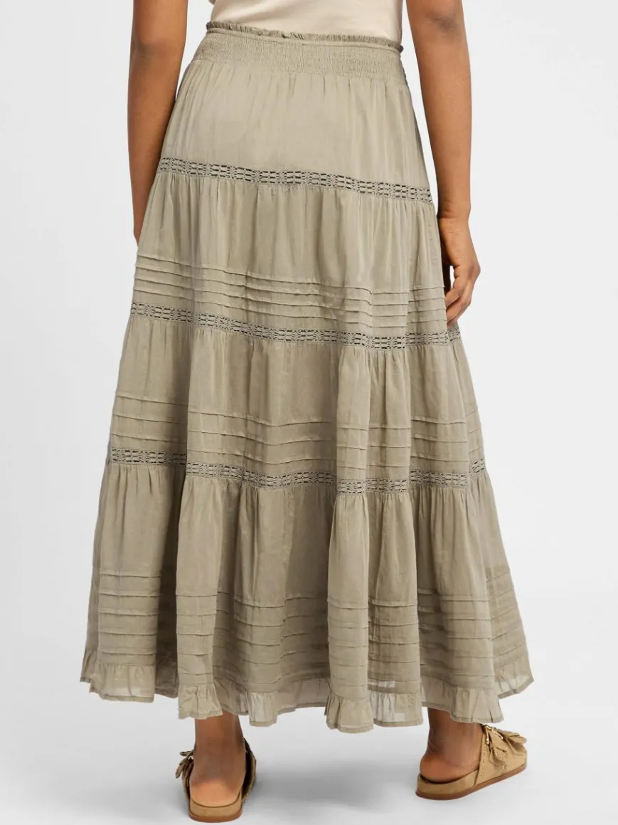 Neo Noir Röcke*Damen Maxirock - Felicia schilf uni