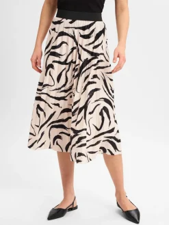 Vila Röcke*Damen Maxirock - Noos beige schwarz gemustert