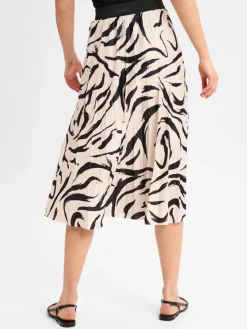 Vila Röcke*Damen Maxirock - Noos beige schwarz gemustert