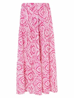IZIA Röcke*Damen Maxirock mit Print pink uni