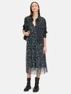 Betty & Co Kleider*Damen Mesh-Kleid mehrfarbig uni