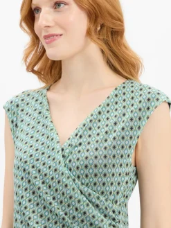 Cartoon Kleider*Damen Meshkleid mint türkis gemustert