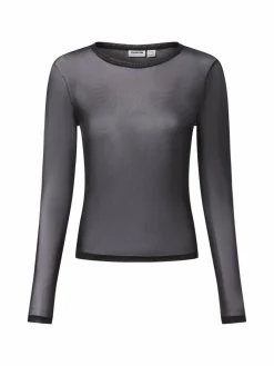 Noisy May Shirts & Tops*Damen Mesh-Langarmshirt - NMJudith schwarz uni