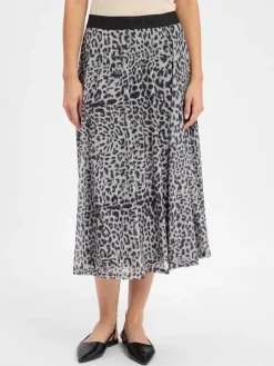 comma Röcke*Damen Meshrock grau schwarz gemustert