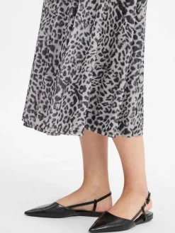 comma Röcke*Damen Meshrock grau schwarz gemustert