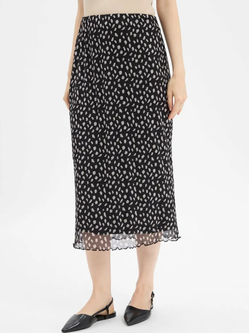 Cartoon Röcke*Damen Meshrock schwarz beige gemustert