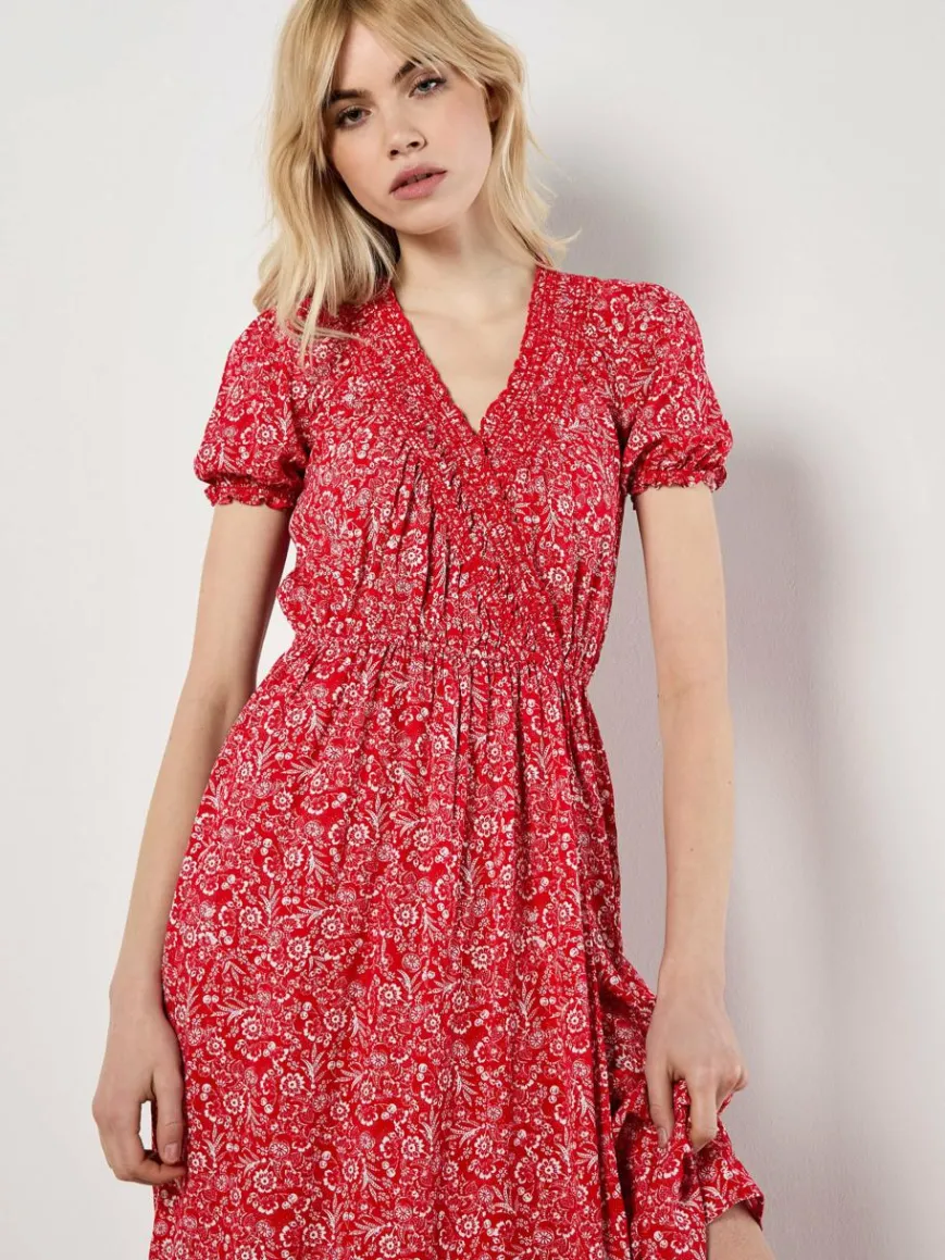 Apricot Kleider*Damen Midikleid rot gemustert