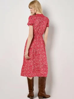 Apricot Kleider*Damen Midikleid rot gemustert