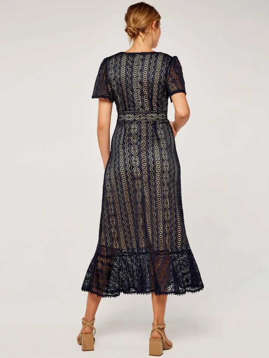 Apricot Kleider*Damen Midikleid marine gemustert