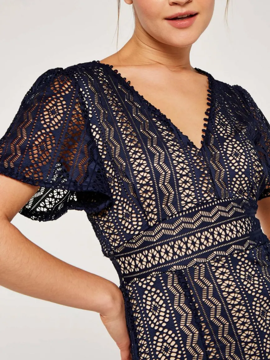 Apricot Kleider*Damen Midikleid marine gemustert