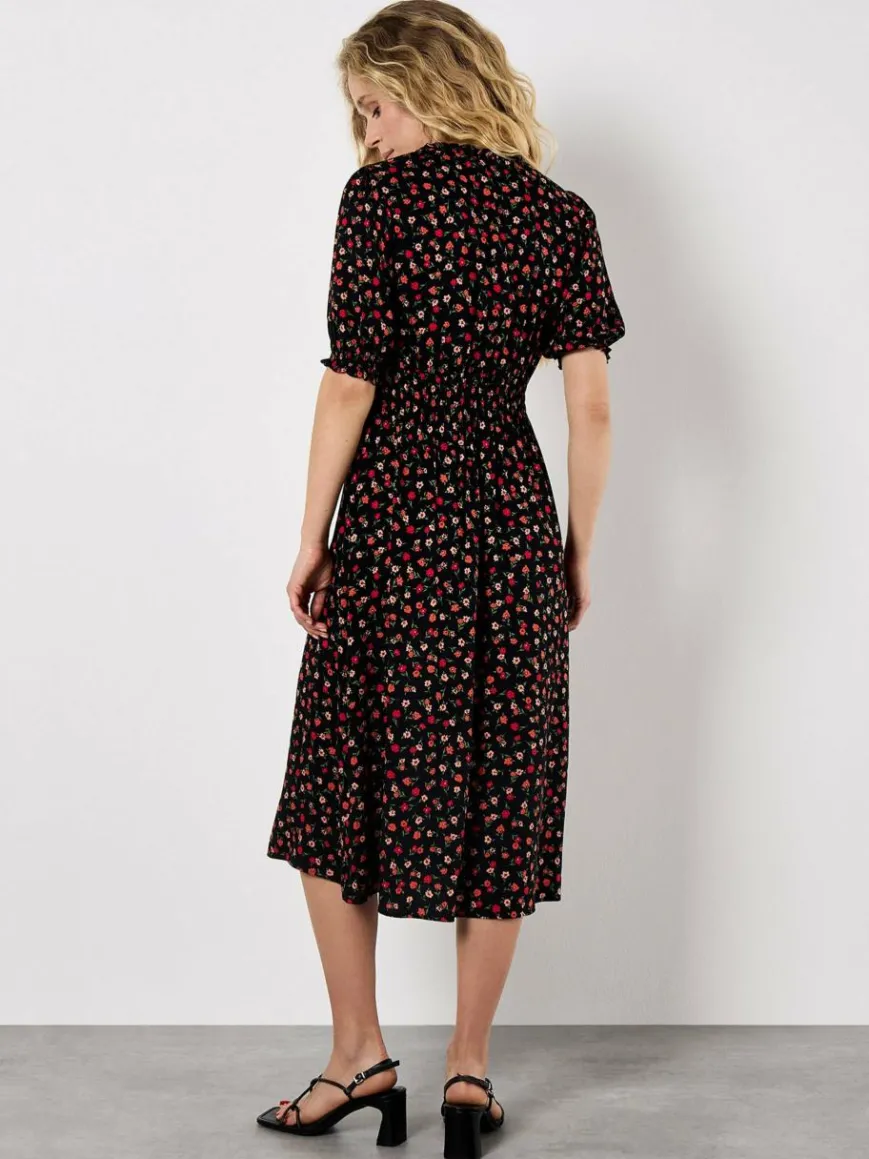 Apricot Kleider*Damen Midikleid orange gemustert