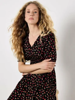 Apricot Kleider*Damen Midikleid orange gemustert