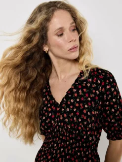 Apricot Kleider*Damen Midikleid orange gemustert