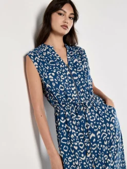 Apricot Kleider*Damen Midikleid blau gemustert