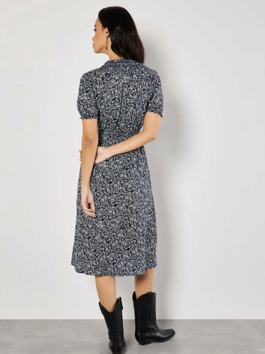 Apricot Kleider*Damen Midikleid marine gemustert