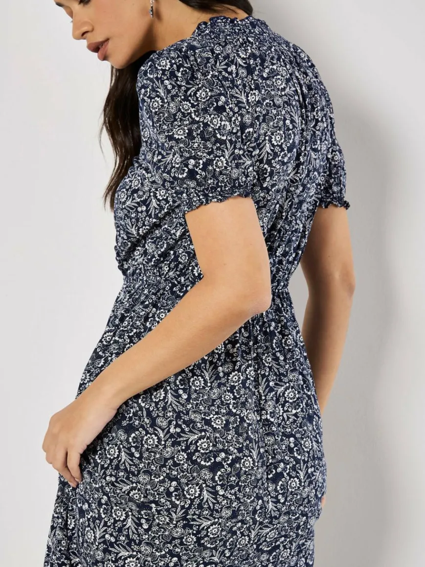 Apricot Kleider*Damen Midikleid marine gemustert