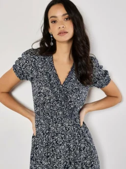 Apricot Kleider*Damen Midikleid marine gemustert