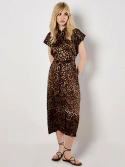 Apricot Kleider*Damen Midikleid braun gemustert