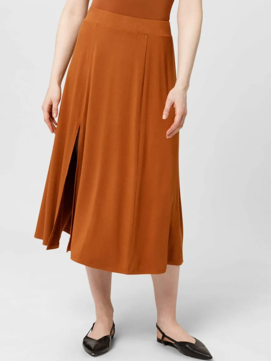 Les Lunes Röcke*Damen Midirock braun uni