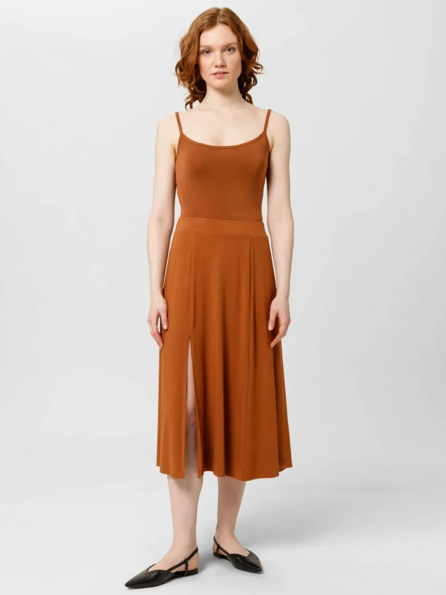 Les Lunes Röcke*Damen Midirock braun uni