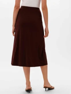 Les Lunes Röcke*Damen Midirock braun uni