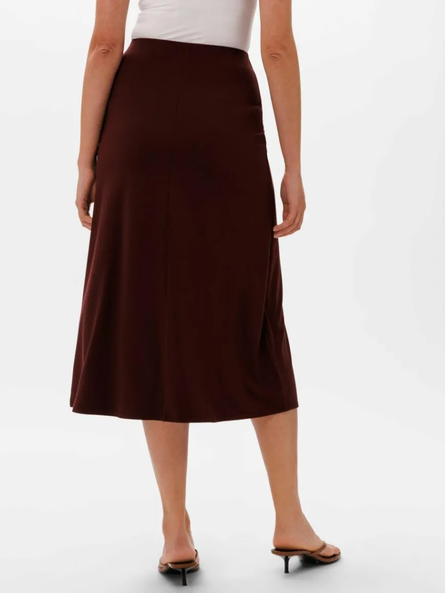 Les Lunes Röcke*Damen Midirock braun uni