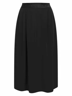 Faina Röcke*Damen Midirock schwarz uni