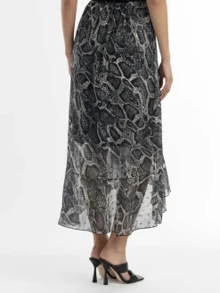 Faina Röcke*Damen Midirock schwarz gemustert