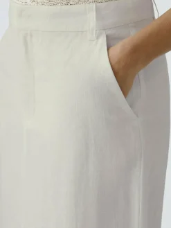 Oui Röcke*Damen Midirock beige uni