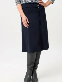 Frank Walder Röcke*Damen Midirock marine blau uni