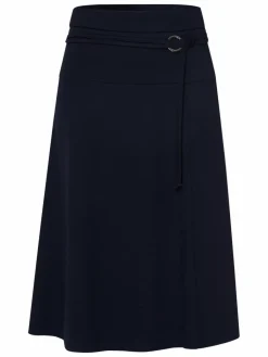 Frank Walder Röcke*Damen Midirock marine blau uni