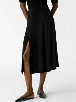 Les Lunes Röcke*Damen Midirock schwarz uni