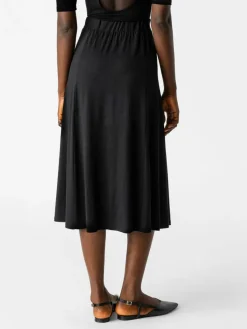 Les Lunes Röcke*Damen Midirock schwarz uni