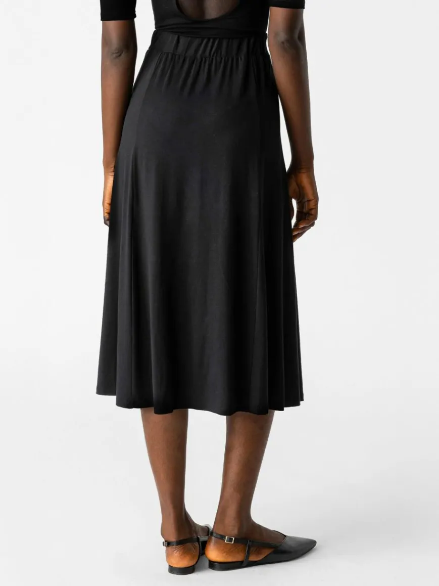 Les Lunes Röcke*Damen Midirock schwarz uni