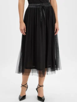 More & More Röcke*Damen Midirock schwarz uni