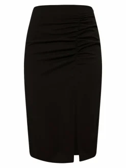 Faina Röcke*Damen Midirock schwarz uni