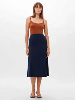 Les Lunes Röcke*Damen Midirock blau uni