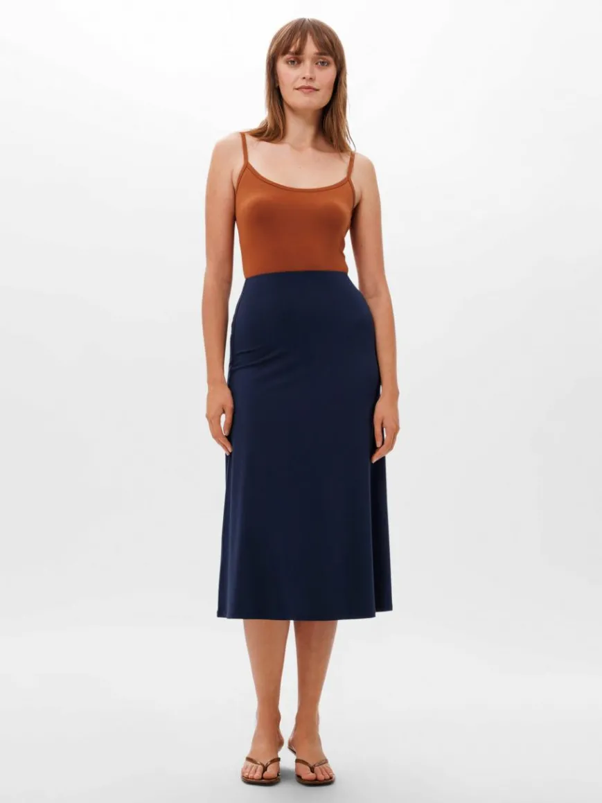 Les Lunes Röcke*Damen Midirock blau uni