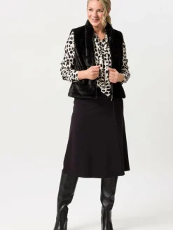 Frank Walder Röcke*Damen Midirock schwarz uni