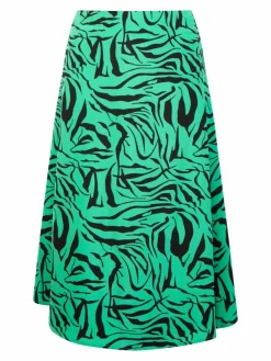 Faina Röcke*Damen Midirock grün gemustert