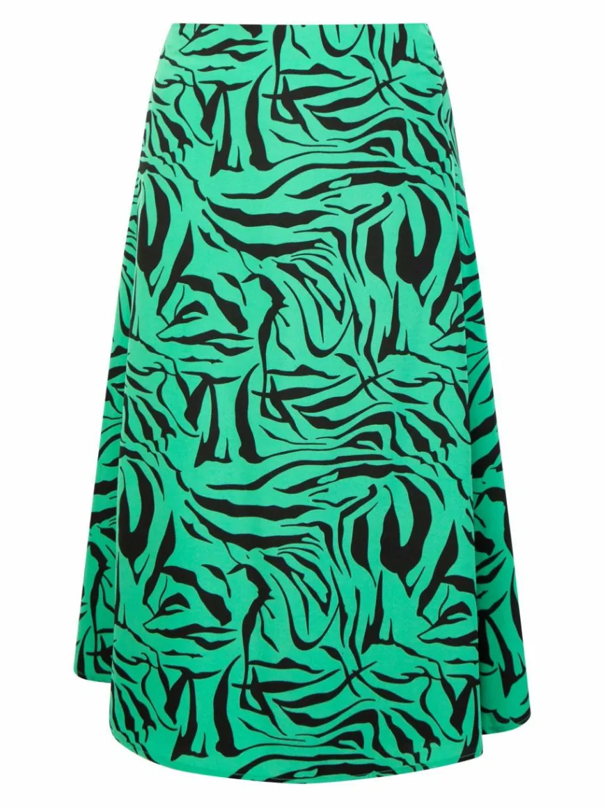 Faina Röcke*Damen Midirock grün gemustert