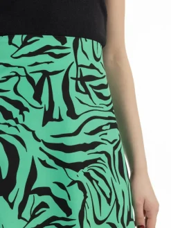 Faina Röcke*Damen Midirock grün gemustert