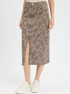 comma casual identity Röcke*Damen Midirock schoko sand gemustert