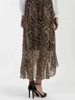 Faina Röcke*Damen Midirock beige gemustert