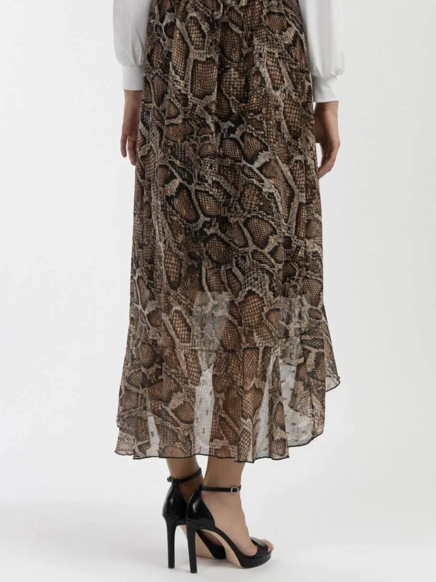 Faina Röcke*Damen Midirock beige gemustert