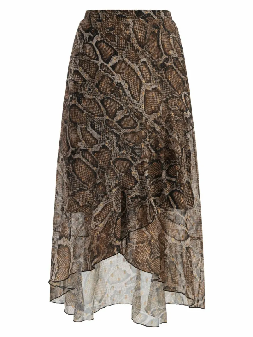 Faina Röcke*Damen Midirock beige gemustert