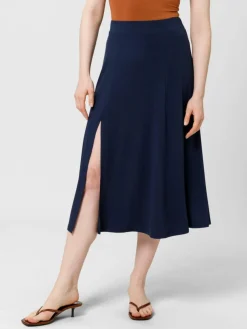 Les Lunes Röcke*Damen Midirock blau uni